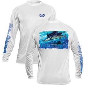 Flying Fisherman Pasta Sailfish Performance Long Sleeve T-Shirt - White - 1 of 1