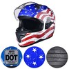 AHR RUN-F Full Face Stars and Stripes Motorcycle Helmet Flip up Dual Visor DOT L Blue-Red2 - image 2 of 4