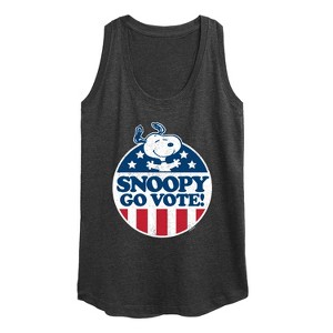 Women's - Peanuts - Snoopy Go Vote Graphic Racerback Tank - 1 of 4