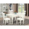HomeStock 5-Piece Linen White Finish Solid Wood Top Dining Table with 4 Chairs - 2 of 4