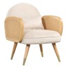 Modern Dining Chairs Set of 1, Upholstered Foam Seat & Rattan Armrests, Metal Legs - Accent Chair for Kitchen, Restaurant, Living Room, Office - 3 of 4