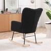 CAVINAS Teddy Fabric Glider Rocking Chair with High Backrest,Upholstered Rocking Chair,Nursery Accent Chair for Bedroom - 4 of 4