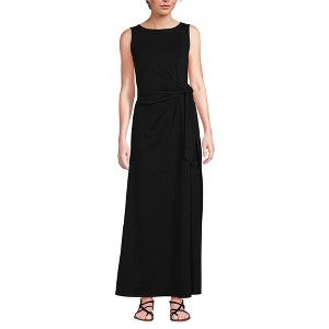 Lands' End Women's Cotton Modal Sleeveless Tie Waist Maxi Dress - 1 of 3
