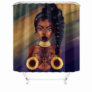 Sexy Black Woman Shower Curtains for Bathroom Waterproof Fabric Bath Curtain Durable Soft Stylish Bathroom Decor 72x72 Inch - 1 of 1