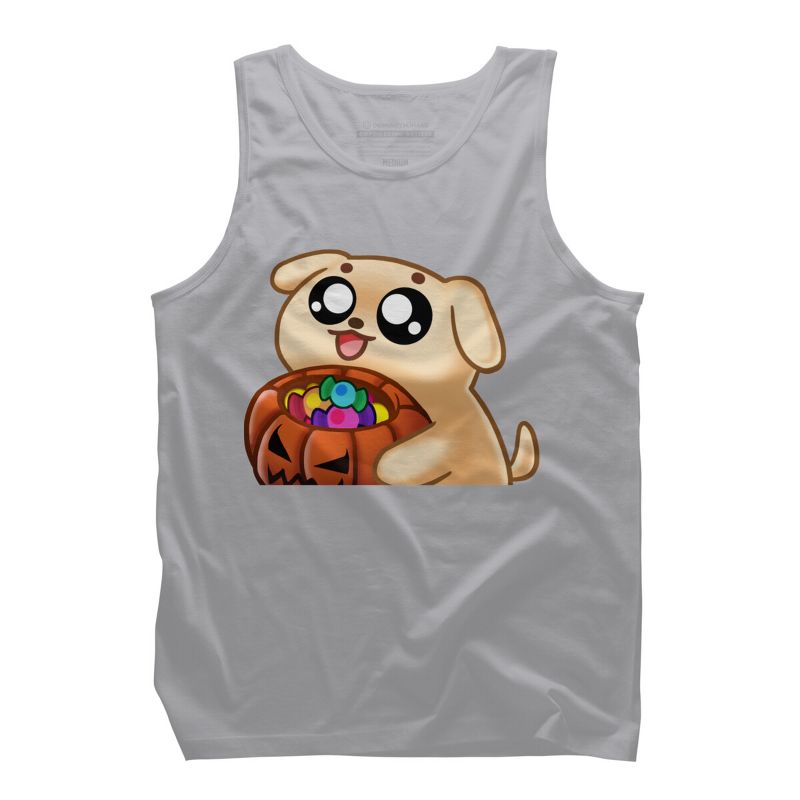 Men's Design By Humans Halloween Candy Pup By Puppers Tank Top, 1 of 5