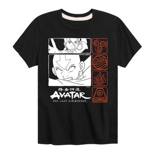 Boys' - Avatar: The Last Airbender - Aang and Katara Elements Grid Short Sleeve Graphic T-Shirt - 1 of 4