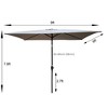 Sapphtopaz 6x9Ft Outdoor Umbrella Patio Sun Umbrella Beach Umbrellas for Sand with Push Button Tilt and Crank for Garden, Pool, Patio - 4 of 4