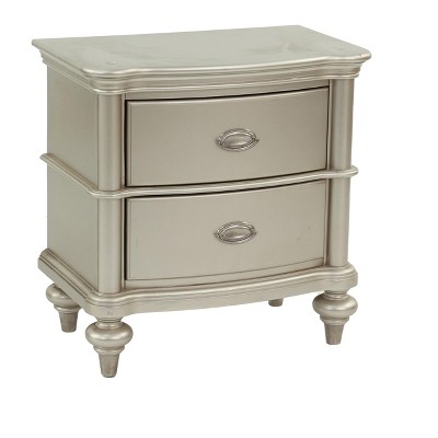 Vynxaria Champagne Nightstand ¨C Elegant Storage for Your Bedroom