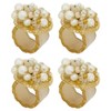 Saro Lifestyle Beaded Radiance Resin Napkin Ring (Set of 4), Off-White - 2 of 3