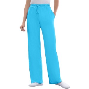 Woman Within Plus Size Tall Sport Knit Straight Leg Pant - 1 of 4
