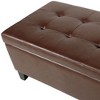 NicBex Modern 38.4" Storage Bench Leather Accent Stool with Button Tufted Top for Entryway and Living Room - 4 of 4