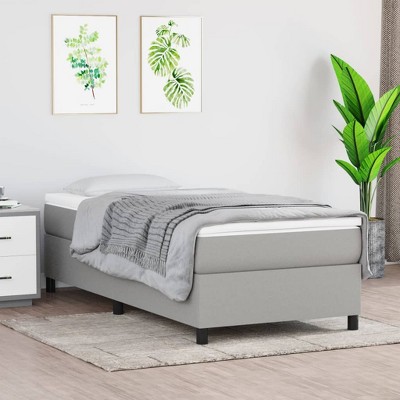 vidaXL Box Spring Bed Frame Light Gray 39.4 in.x74.8 in. Twin Fabric