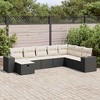 vidaXL Garden Sofa Set Black PE Rattan Large Removable Covers - 2 of 4