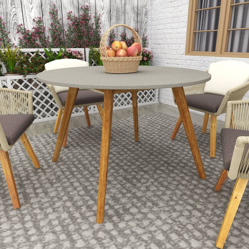 Small Round Concrete Outdoor End Table - Gray - Olivia &#38; May, 6 of 16