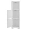 TIRAMISUBEST Tall Bathroom Corner Cabinet, Freestanding Storage Cabinet with Doors and Adjustable Shelves, MDF Board, White - 4 of 4