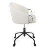 TiramisuBest White Faux Leather Glam Task Chair, Adjustable, Chrome Base, 250 lbs Limit - 2 of 4