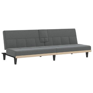 vidaXL Sofa Bed Dark Grey Polyester, Plywood, Foam, Plastic Medium - 1 of 4