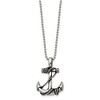 Black Bow Jewelry Stainless Steel Antiqued 3D Anchor Necklace, 22 Inch - 2 of 4