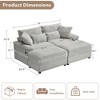74"W Sectional Sofa Couch with Reversible Ottoman, Soft Corduroy Fabric Loveseat with Storage Ottomans & USB Port - ModernLuxe - 4 of 4