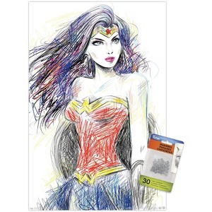 Trends International DC Comics - Wonder Woman - Sketch Unframed Wall Poster Prints - 1 of 4