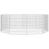 vidaxl Free Range Animal Enclosure - Galvanized Iron Rabbit Hutch/Pet Cage - 10 Panels 21.3"x23.6" Silver - 3 of 4