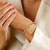 Ross-Simons Italian 6mm 18kt Gold Over Sterling Bead Stretch Bracelet With Sunflower Charm - 2 of 3