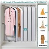 5 Pack 40‘’/50‘’/60" Long Hanging Garment Bags, Gusseted Clear Covers for Gowns, Coats & Suits - 2 of 4