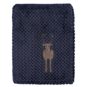 Hudson Baby Infant Boy Plush Waffle Blanket, Moose, One Size - 1 of 2