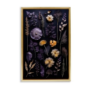 Stupell Industries Flower Specimens on Black Framed Floater Canvas Wall Art - 1 of 4