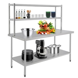 Coucheta Stainless Steel Table with Shelves, Prep Table for Commercial Kitchen Steel Countertop, Metal Table- Prep Table for Home Kitchen Restaurant - 1 of 4