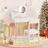 Infans Kids Vanity Set with Lighted Mirror Princess Makeup Dressing Desk and Chair Set - 3 of 4