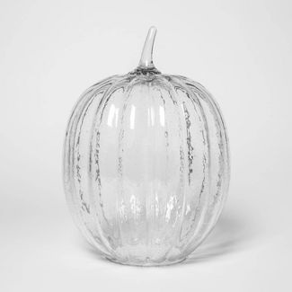 13.7" x 10" Bubble Glass Pumpkin Clear - Threshold™