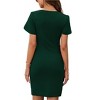 Women's Sexy Zipper V Neck Short Sleeve Faux Wrap Ruched Bodycon Sheath Cocktail Party Work Dress Slim Fit Elegant Wedding Guest Dresses - 2 of 4