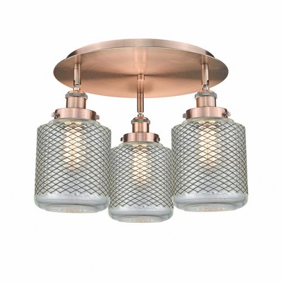 Edison - 3 Light Flush Mount In Industrial Style-9.5 Inches Tall and 17.75 Inches Wide