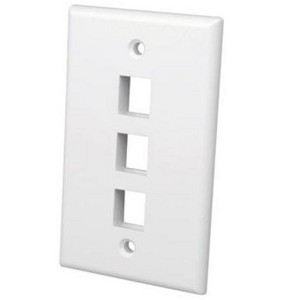 Monster 140682-00 Wall Plate, 1 Gang, 3 Port, White - 1 of 1
