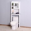 Gulches Modern Over The Toilet Space Saver Wood Storage Cabinet White 4 Cubbies Adjustable Shelves Bathroom Organization - 2 of 4