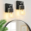 DAKAFUL Modern Bathroom Vanity Light, Vanity Fixture with Black+Gold/Silver Frame&Clear Glass Shade, Wall Light for Mirror, Bedroom, Bathtub Area - 2 of 4