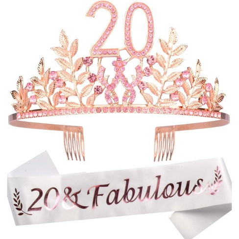 20th Birthday Decorations For Women Including 20th Birthday Sash, Birthday  Crown, Rose Gold 20th Birthday Gifts For Women Birthday Party Favor  Supplies.