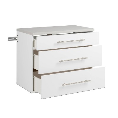 White 3-Drawer Wall-Mounted Storage Cabinet with Nickel Handles