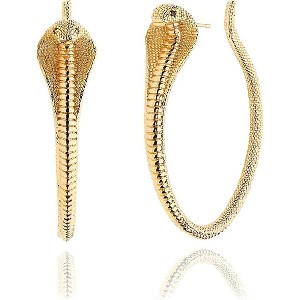 Dainty Gold Snake Earrings for Women 18K Gold Plated Dainty Snake Huggie Hoop Earrings Small Tiny Minimalist Snake Hoop Huggie Earrings Snake Jewelry - 1 of 4