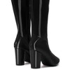 Perphy Women's Patent Leather Chunky Heels Knee High Riding Boots - 4 of 4