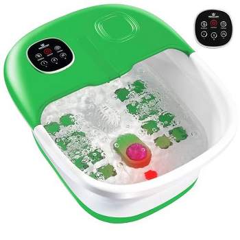 Foot Spa with Heat, Jets and Remote-Control Pumice Stone Collapsible Green Foot Spa Massager with Massage Bubbles and Vibration MedicalKingUsa