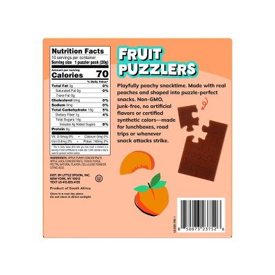 Little Spoon Kids' Fruit Puzzlers Peach Fruit Snacks Made with Real Fruit - 7.05 oz/10ct