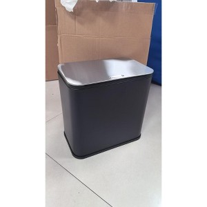 1.3 Gallon/5L Slim Trash Can with Lid, Stainless Steel Small Hanging Garbage Can with Inner Bucket & Charcoal Filter for Kitchen, Bathroom, Cupboard - 1 of 1