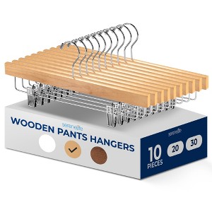 SereneLife Premium Wooden Pants Hangers - 1 of 4