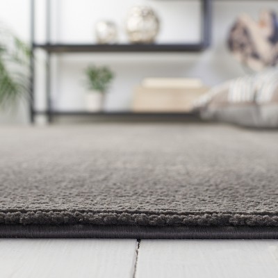 Charcoal Rectangular Synthetic Non-slip Area Rug