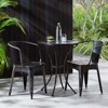 VisioGear Patio Bistro Sets, 3 Pieces Patio Dining Sets with Metal Table Top for Backyard or Poolside, Black & Silver, 24.25"*24.25"*30" - 2 of 4