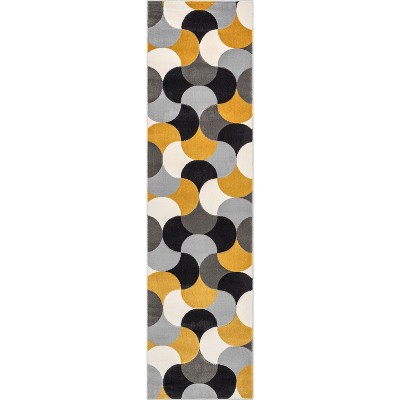 Well Woven Hilda Modern Geometric Circles Boxes Area Rug