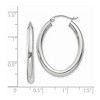 Black Bow Jewelry 3.5mm x 32mm Polished 14k White Gold Classic Oval Tube Hoop Earrings - 4 of 4