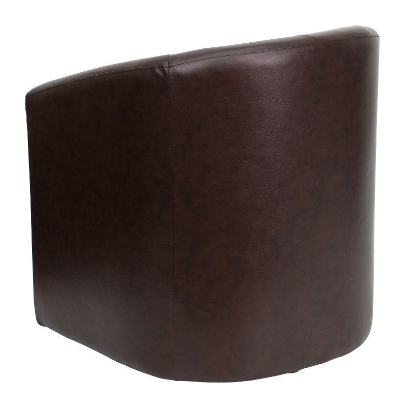 Flash Furniture Brown LeatherSoft Barrel-Shaped Guest Chair, 3 of 7